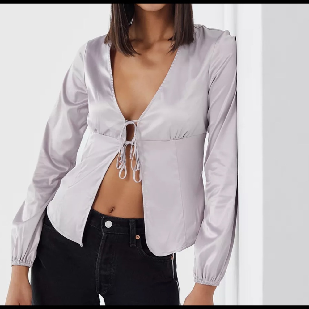 UO Tie Front Blouse